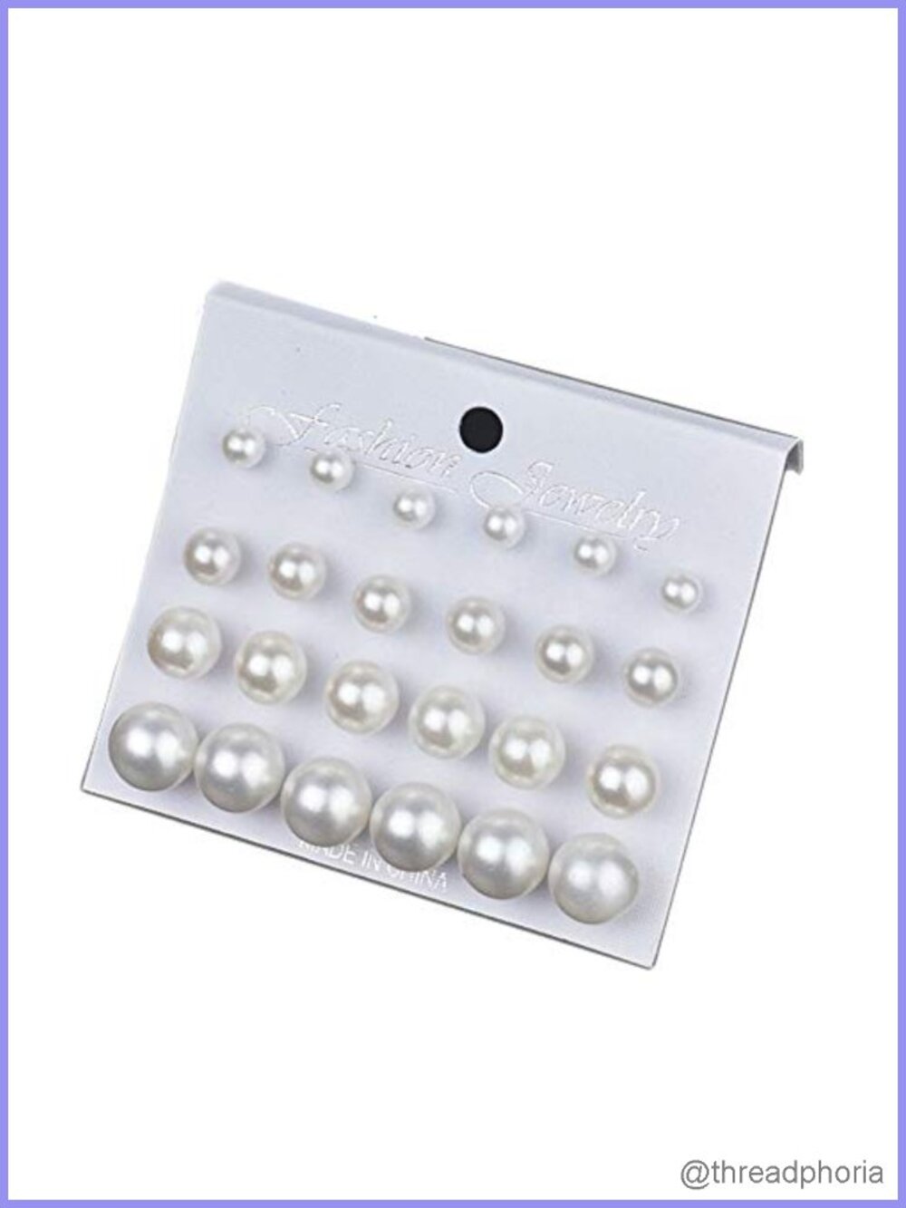 Pearl Stud Earrings Set Simulated Pearl CZ Bridal Wedding Jewelry 12 Pairs